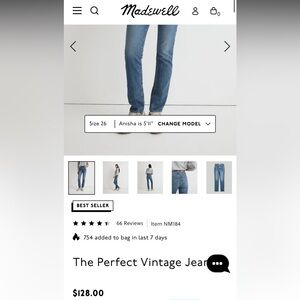 Madewell perfect vintage Jean